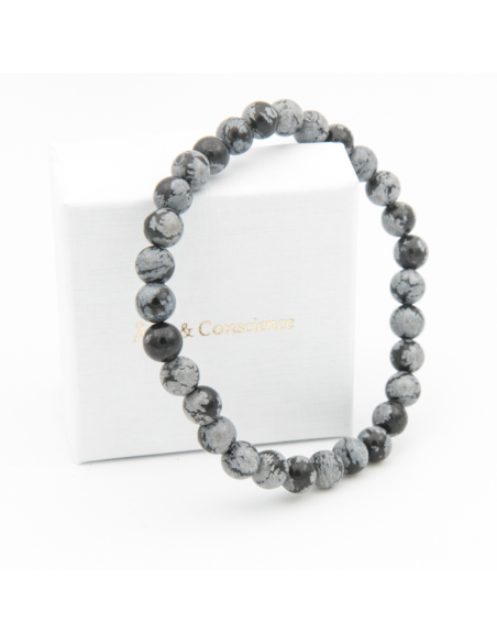 OBSIDIENNE NEIGE 6MM AB